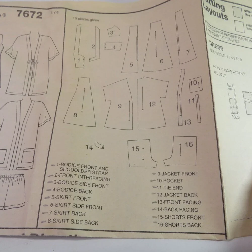 simplicity 7672 Mary Duffy jacket, sundress, cover up sewing pattern